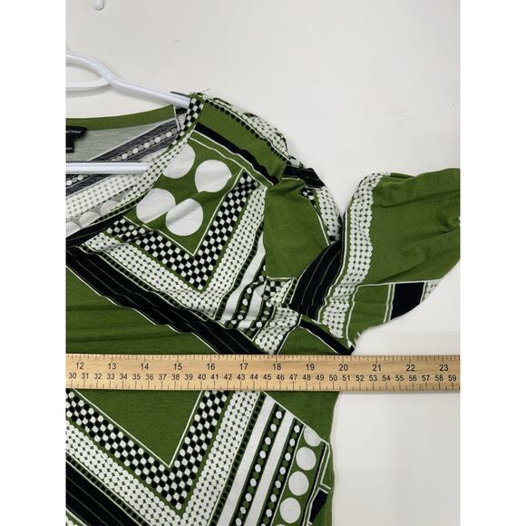 New Direction Womens Tunic Size Medium Green Abstract Long Sleeve - Picture 7 of 10